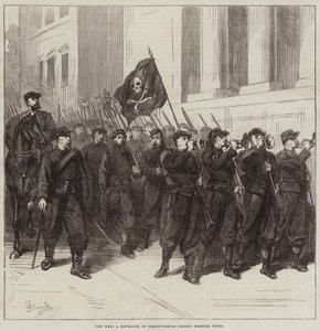 De oorlog, een bataljon Francs-Tireurs trekt door Tours door Frederick Barnard